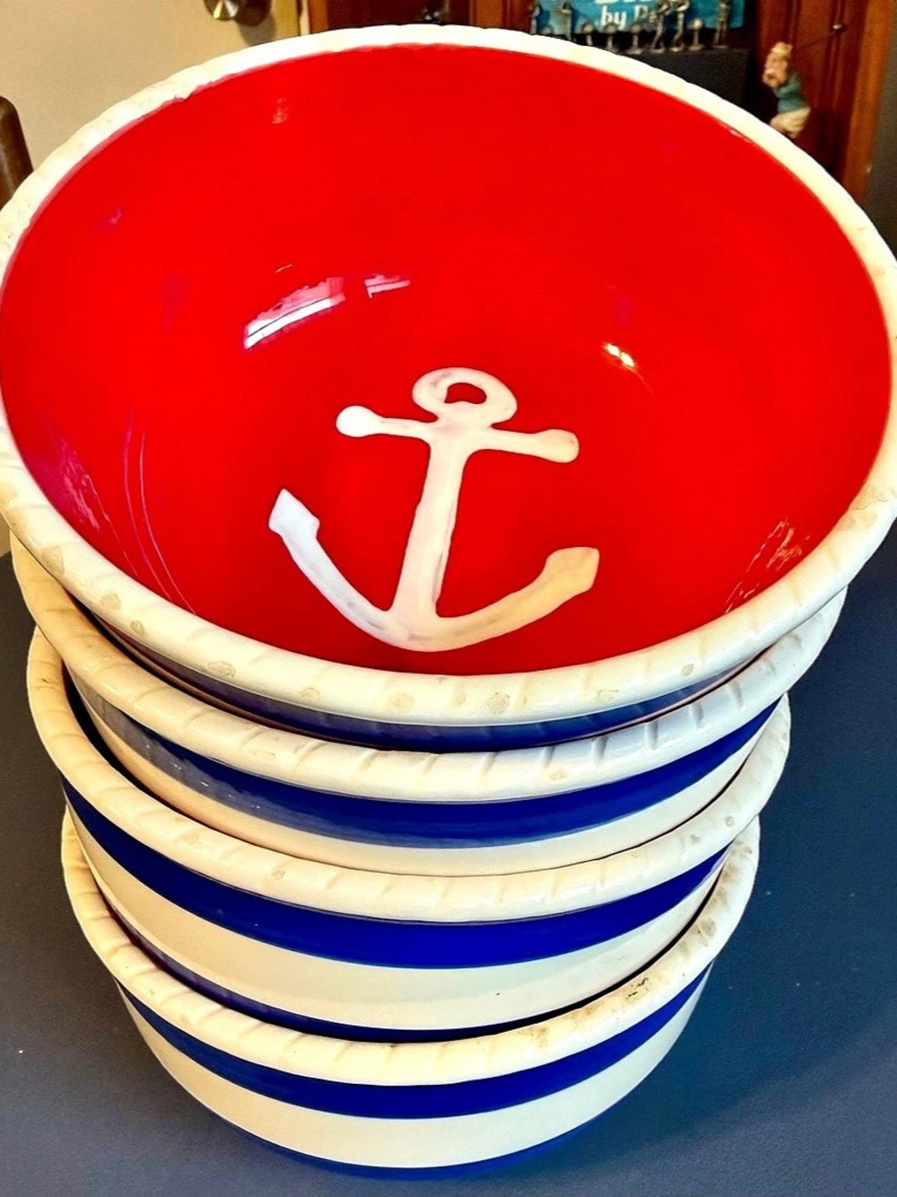 DEI Anchor Nesting Bowls Blue & Red